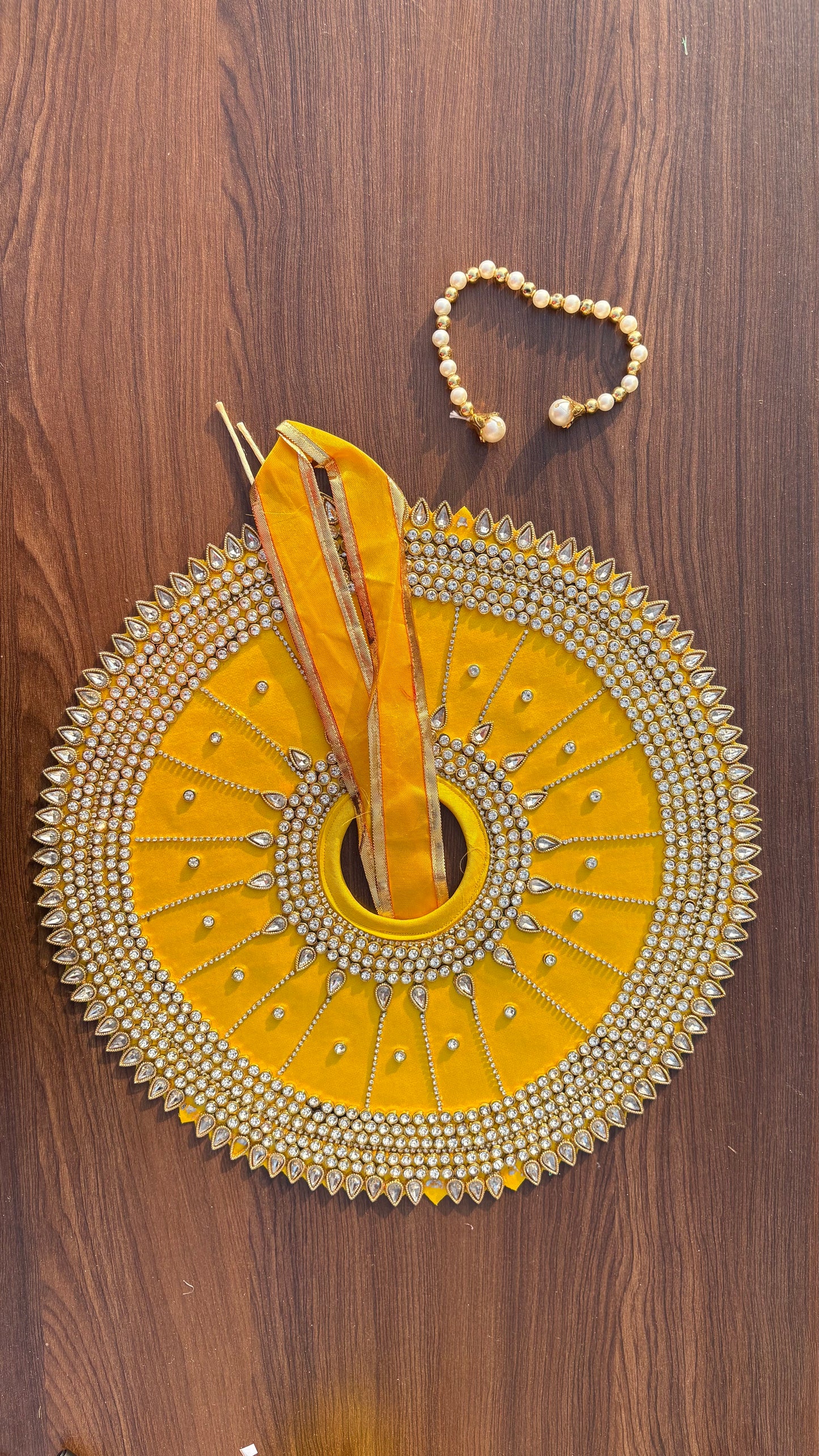 Pitambari Heavy Kundan Work Frock Size 7 (14inch frock)