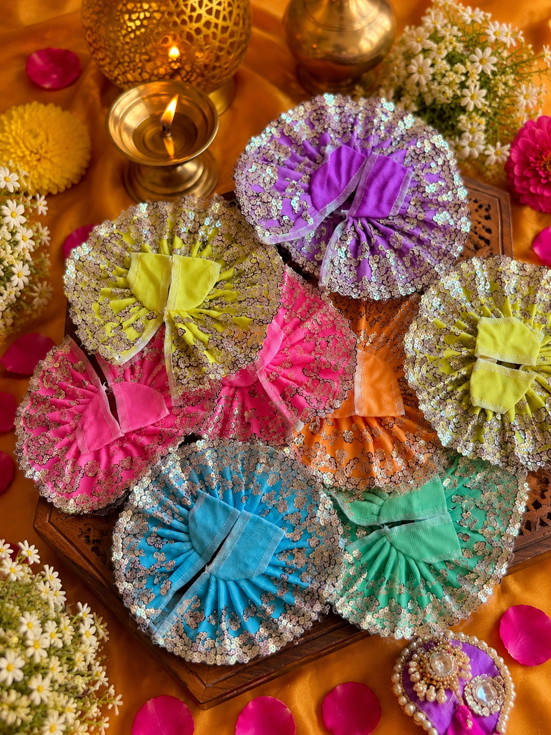 Chamkeele Thakur - Sequins Embroidery Work Frock for Laddu gopal