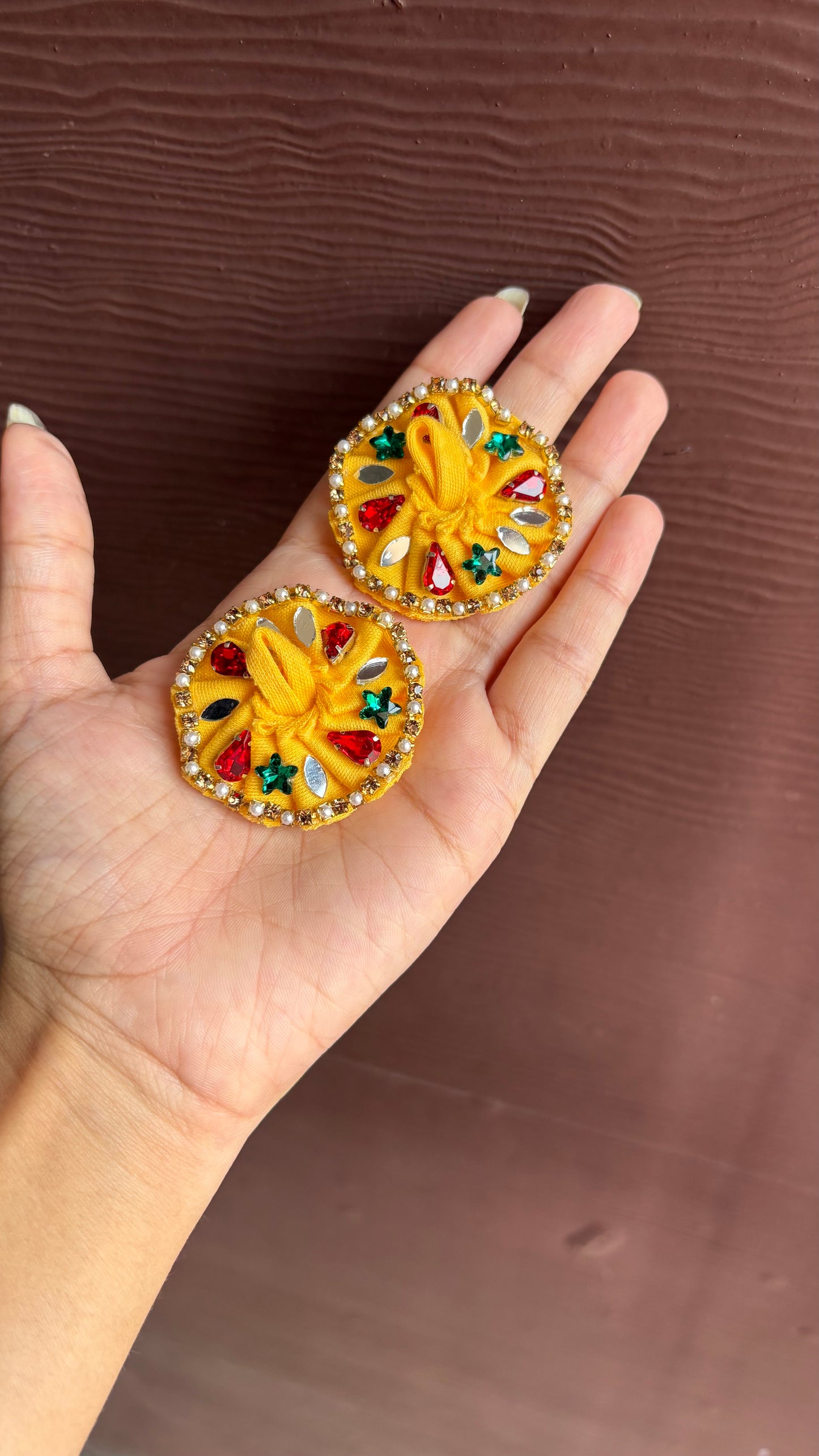 Gopu Yellow Green Red Emerald ❤️💛💚 Designer Frock 1 piece