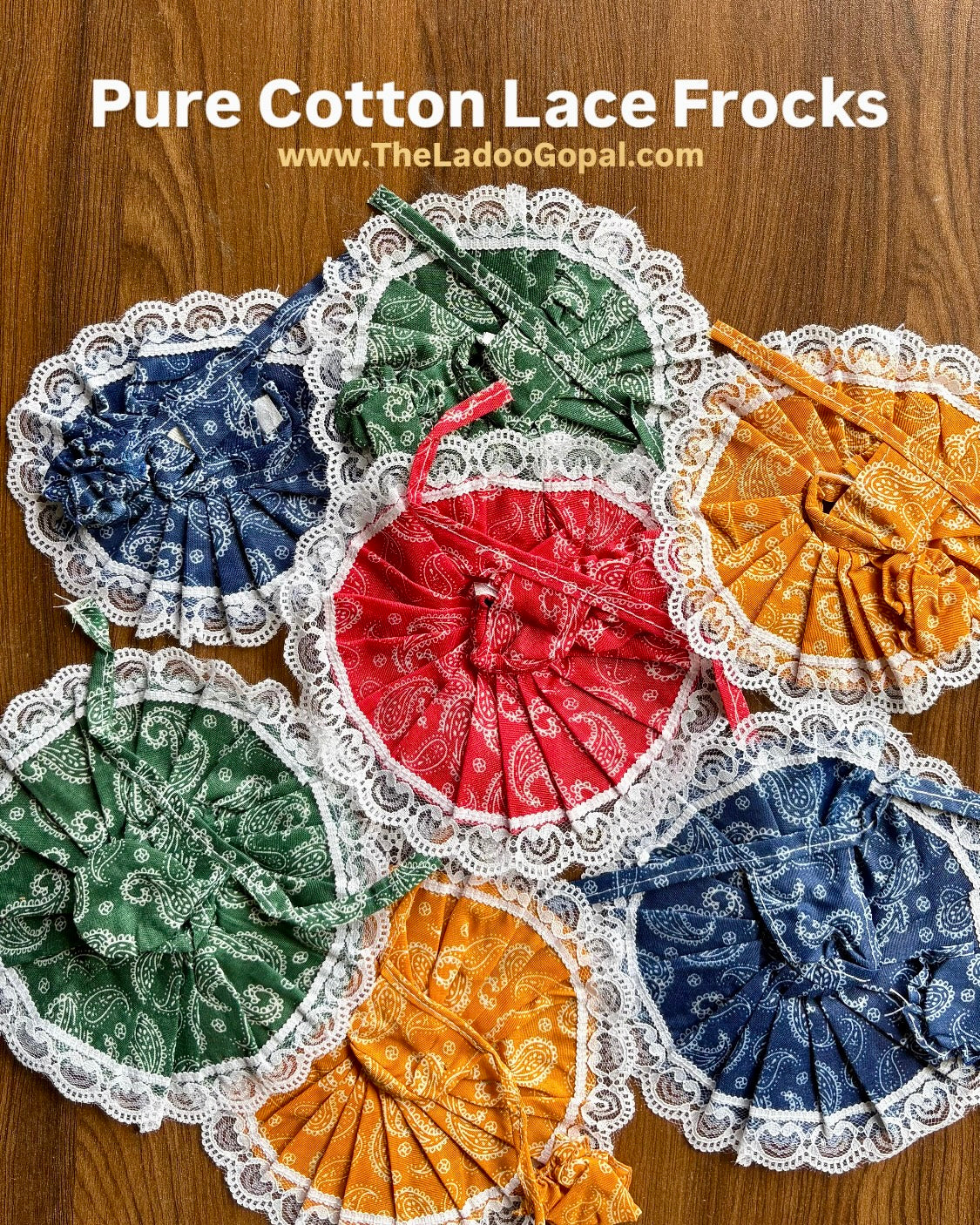 Cotton Lace Frocks (For Ladoo Gopal & Radha Rani)