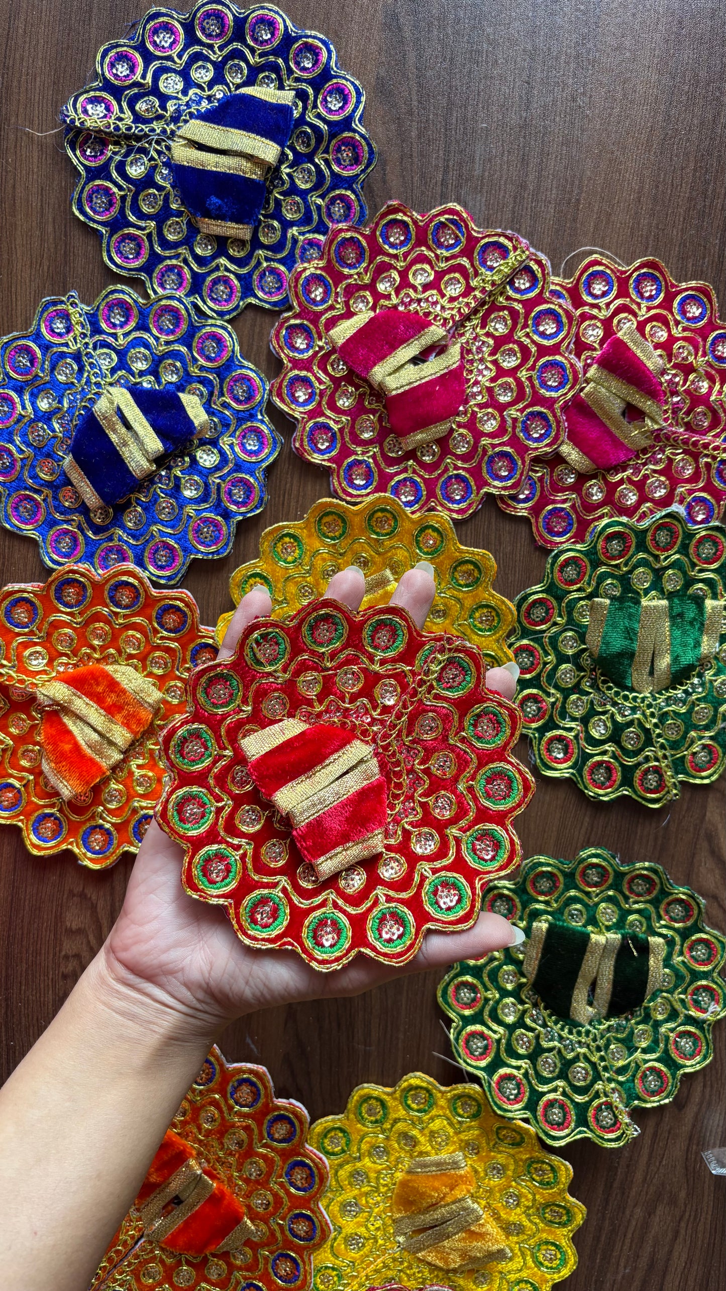 Light Velvet Frock laddugopal Size 2