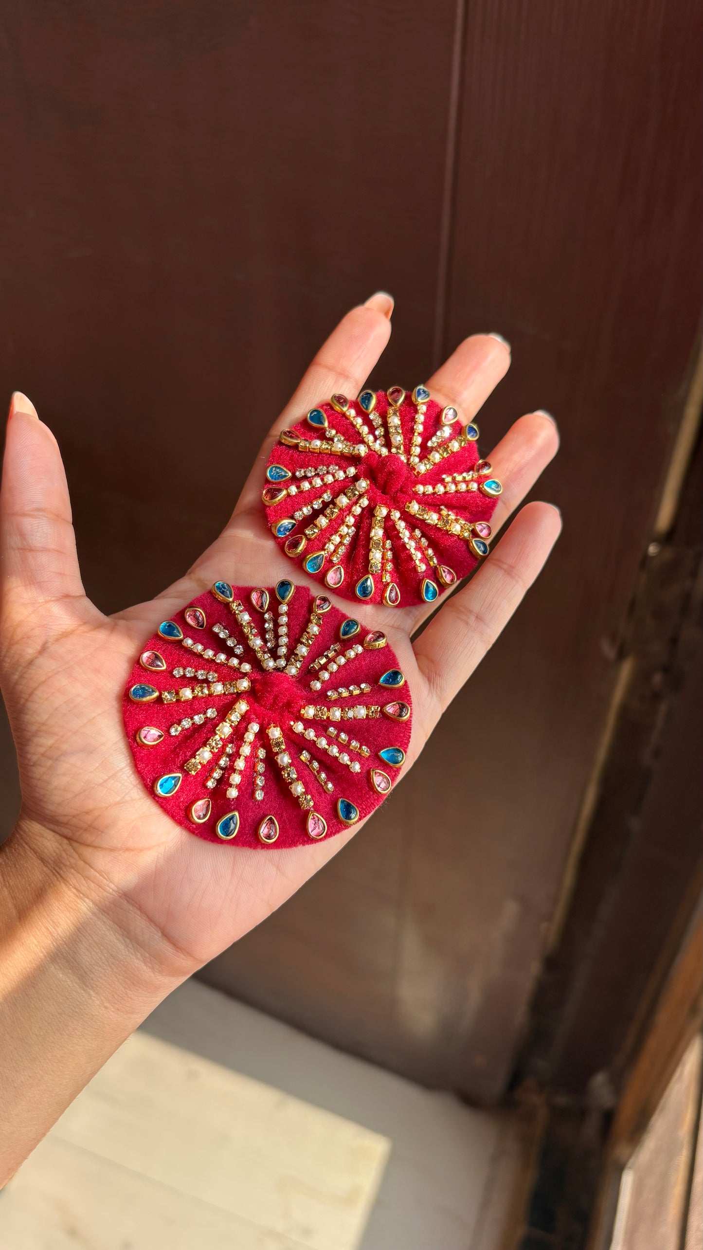 Khushi Red Maharani Frockđź‘‘ (Heavy Work)