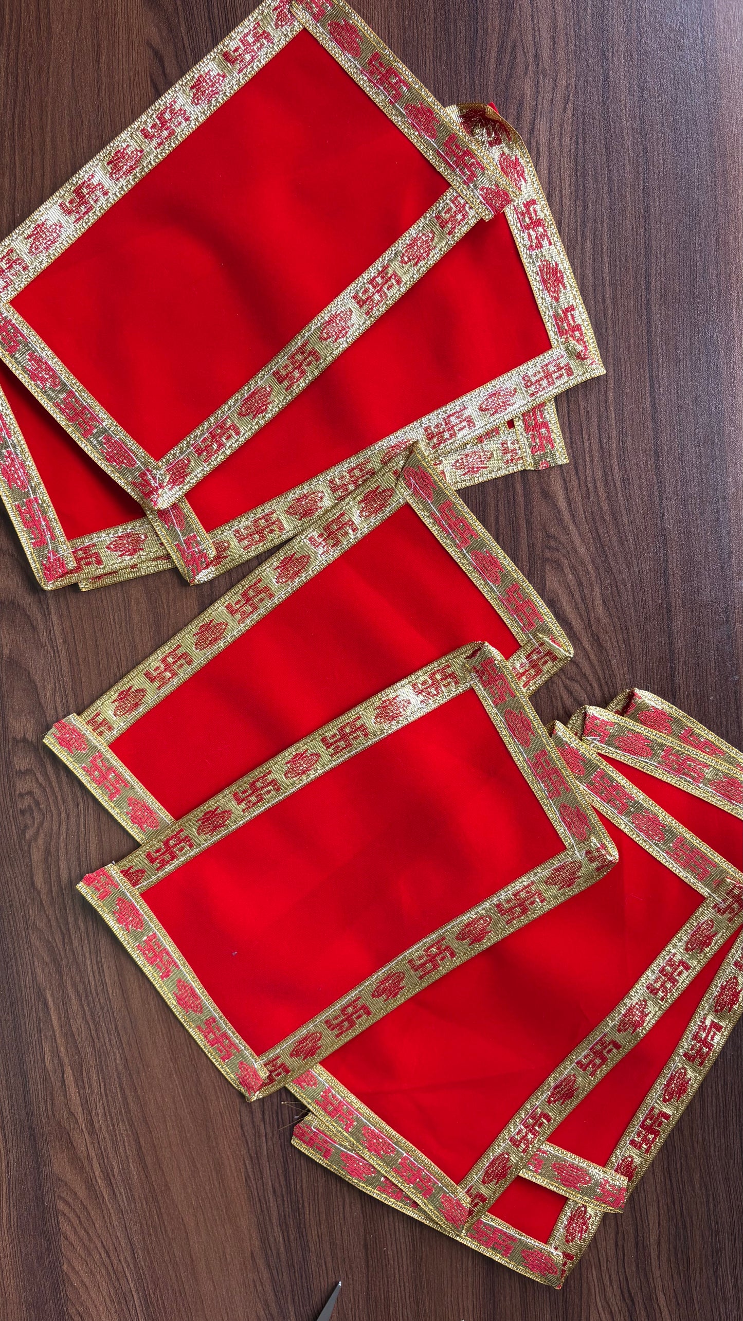 Red Velvet Aasan (Large approx 10*12inches)
