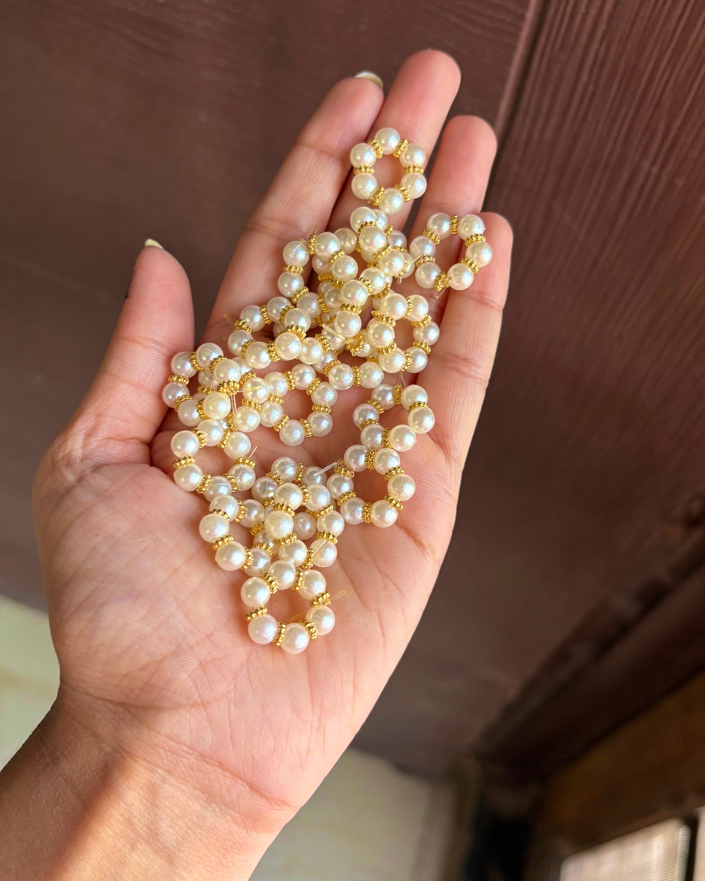 White Moti Bracelets D51 (Size 2,3,4)