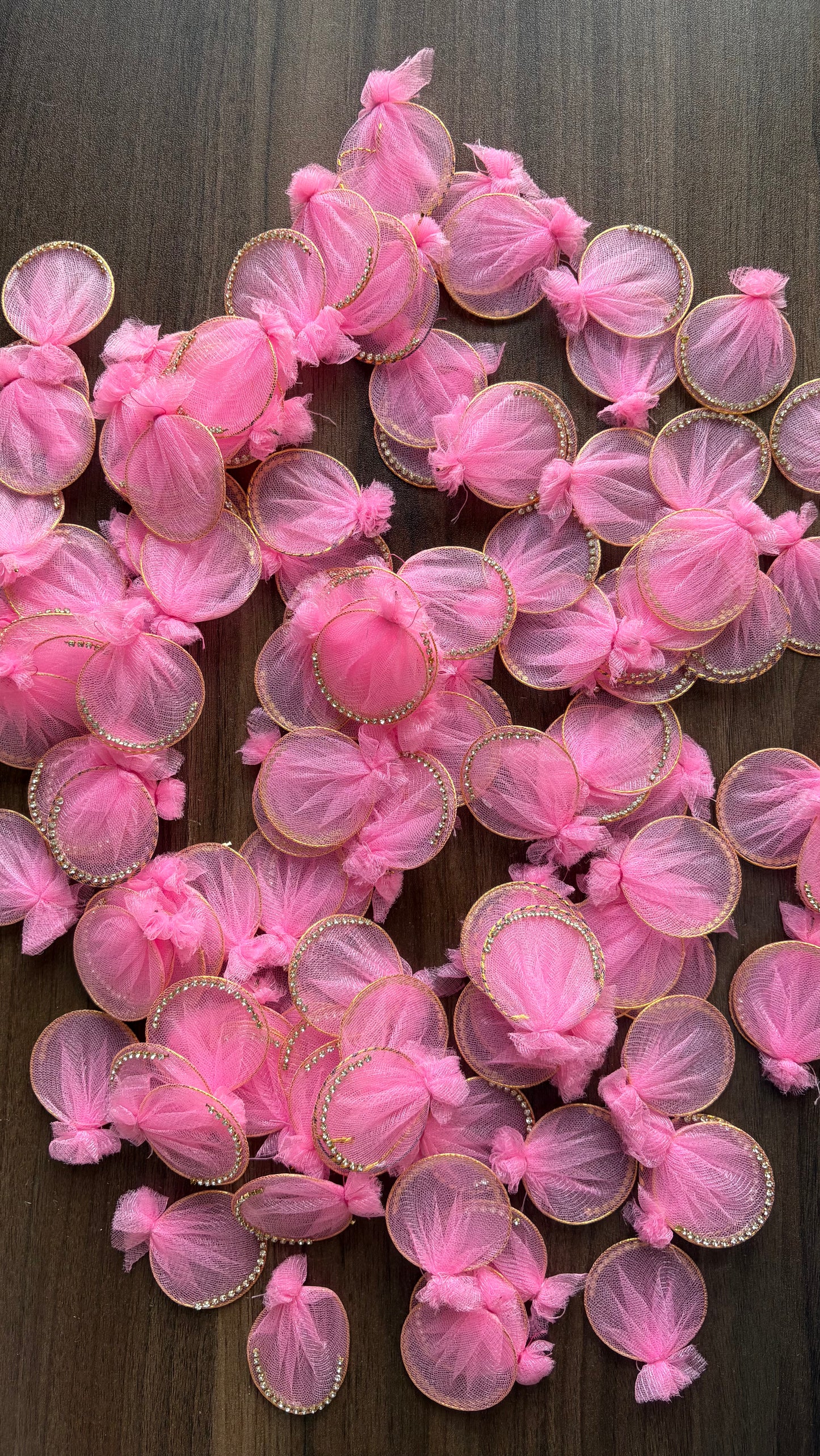 Baby Pink Net Petal (Pack of 10 pieces) Dress Decoration Raw Material