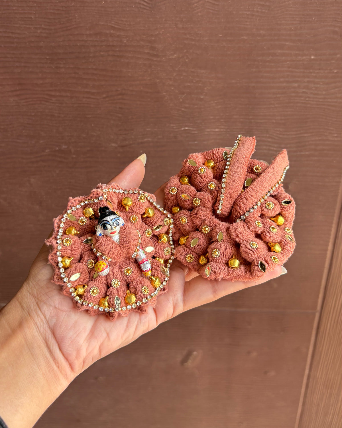 Caramel Brown Ghungroo Poshak 🧡 Handmade Laddu Gopal Dress | Size 00 & 0
