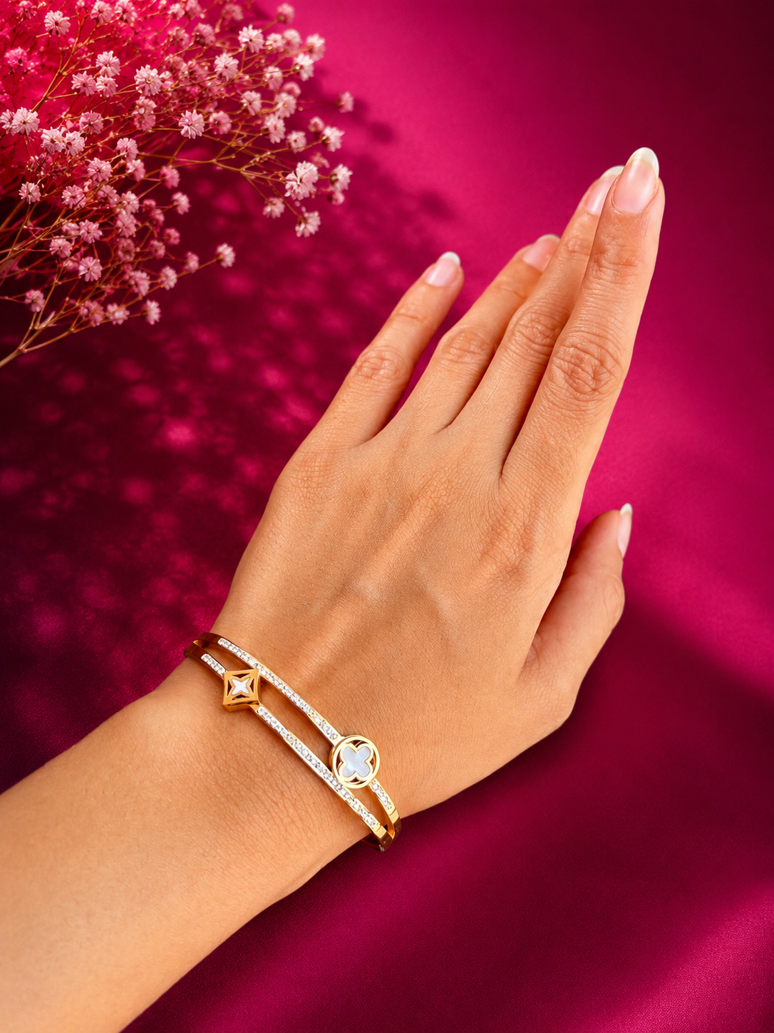 Regalia Crystal Cuff Gold Bracelet ⭐