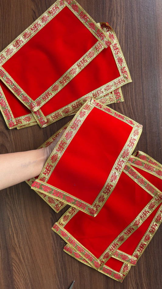 Red Velvet Aasan (Large approx 10*12inches)