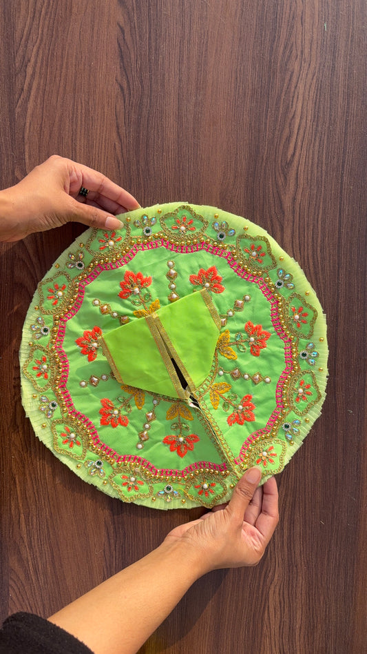 Parrot Green Kalakaari Frock Size 7