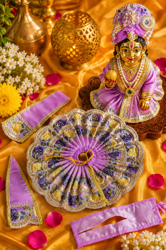 Purple Blossom Shringar Poshak Laddu Gopal (4 piece Dress set) 💜
