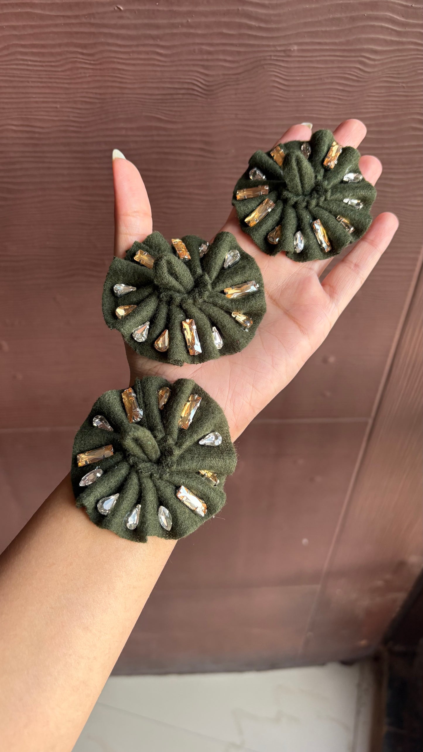 Gopu Stones Olive Frock (Winter)