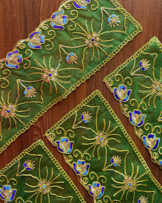 Dark Green & Blue Net Chunni (Radha Rani)💚