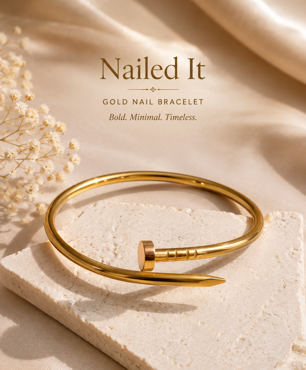 Golden Nail Cuff Bracelet ⭐