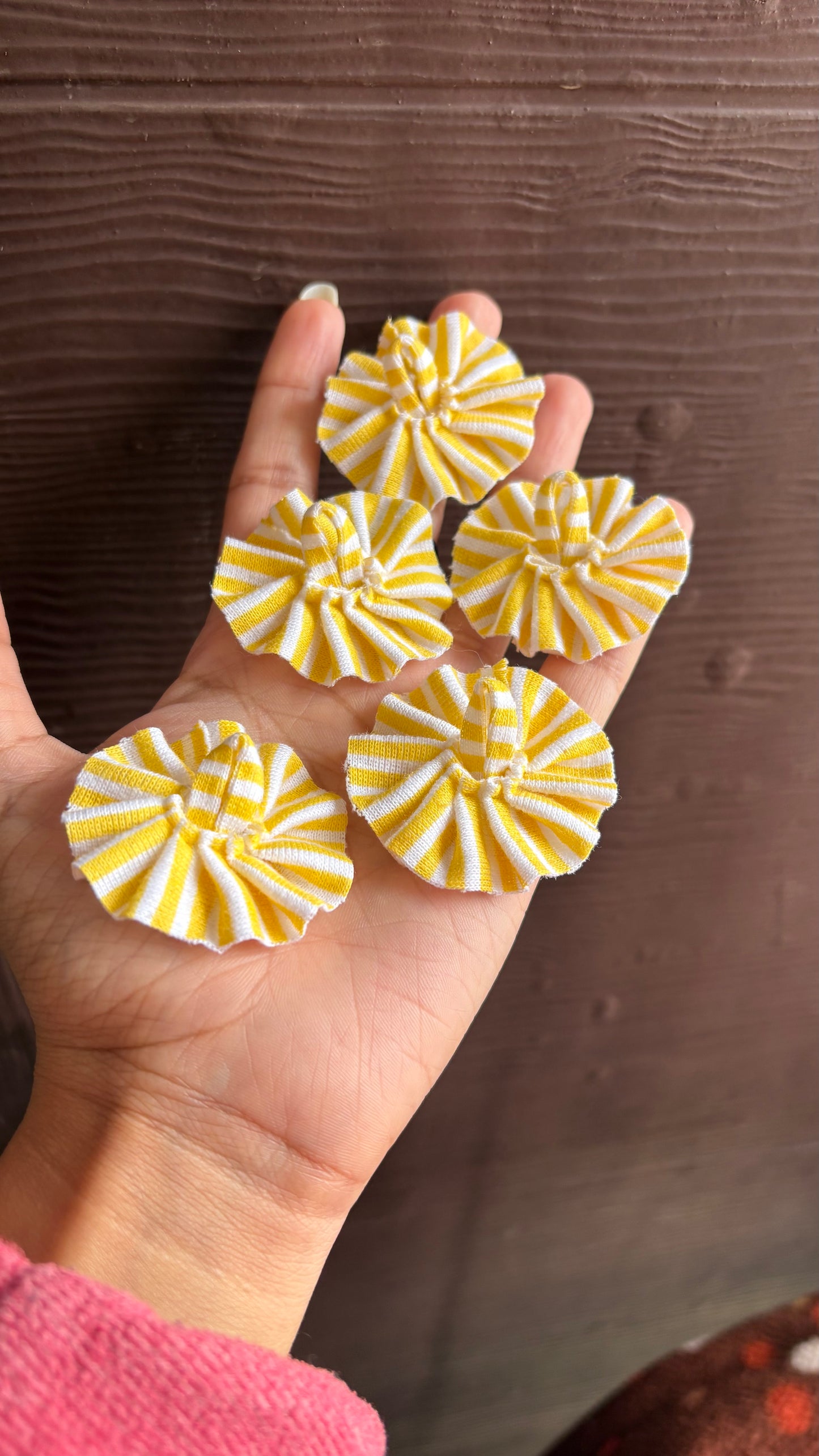 Gopu Yellow 💛 Stripes Frock (Tiny Laddu Gopal) Summer Fabric - Ultra light Fabric