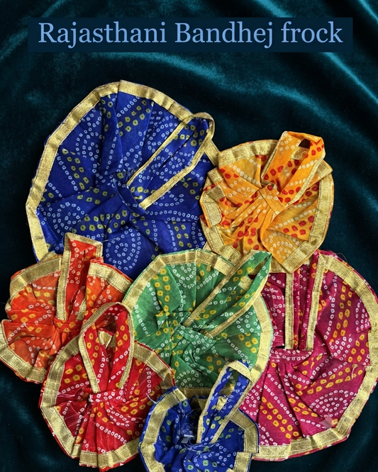 Rajasthani Bandhej Gotta Frock (Laddu & Radha rani)