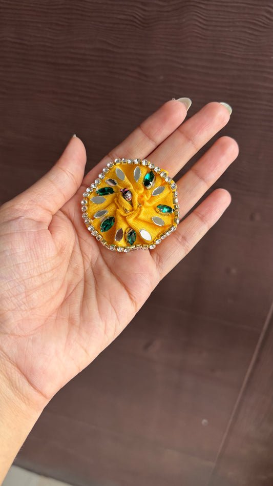 Khushi Yellow & Green Emerald 💛💚 Designer Frock 1 piece