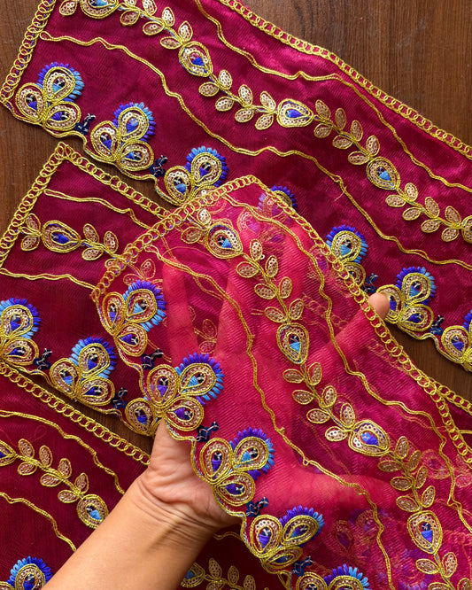 Magenta-Blue Net Chunni (Radha Rani) 🩷