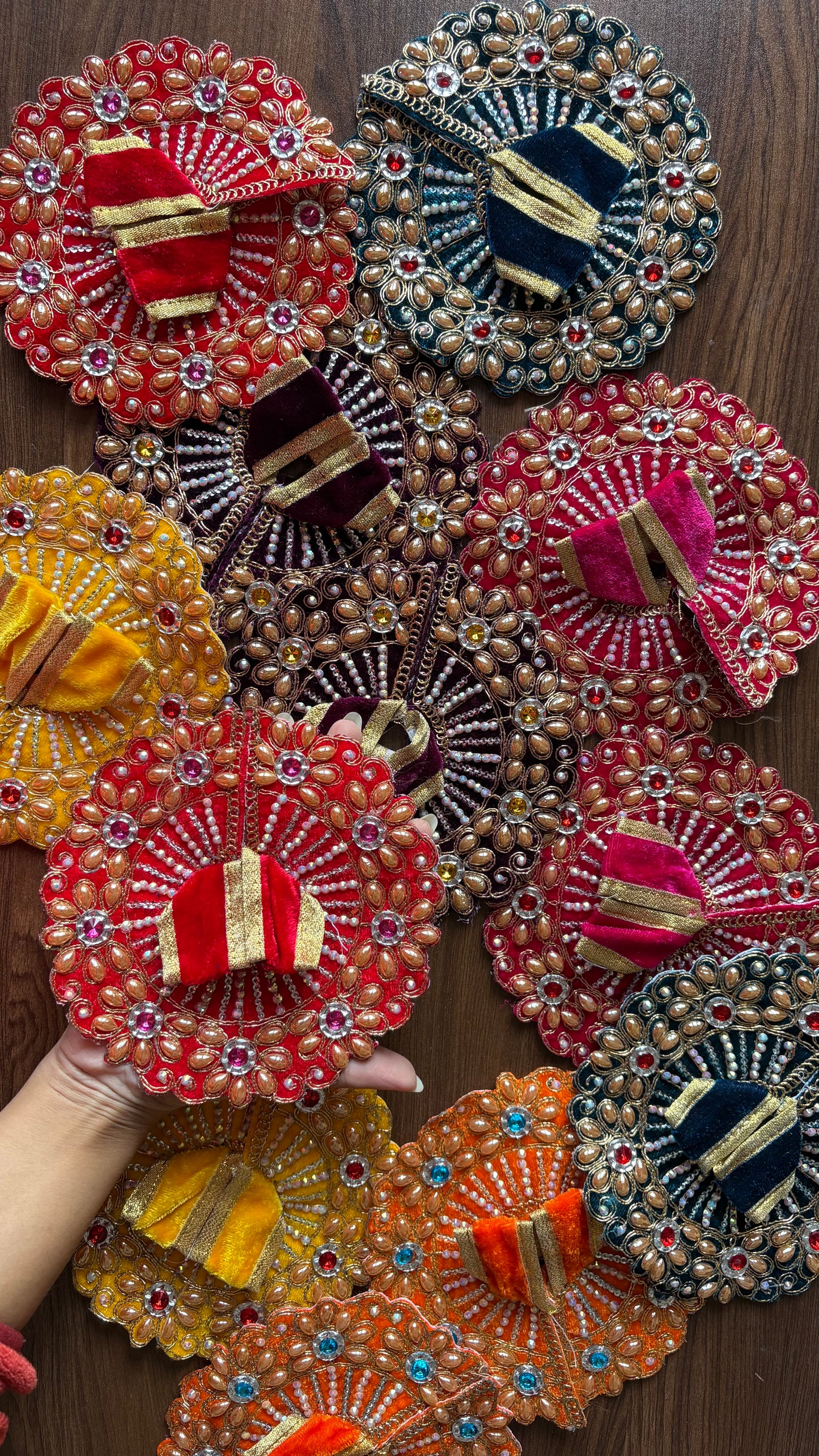 Heavy Intricated Velvet Frock laddugopal Size 0