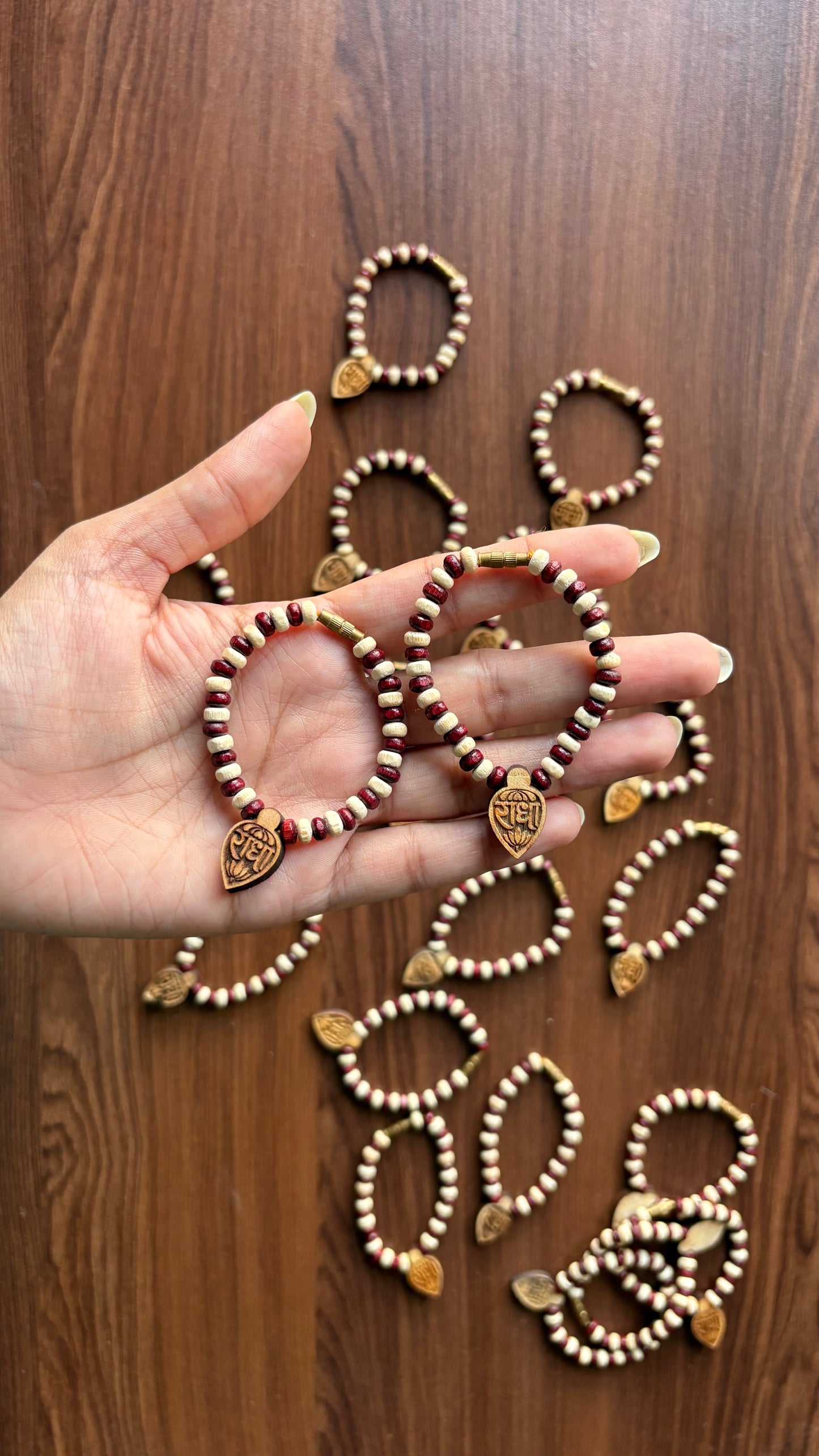 Brown Tulsi Mala with Radha Locket