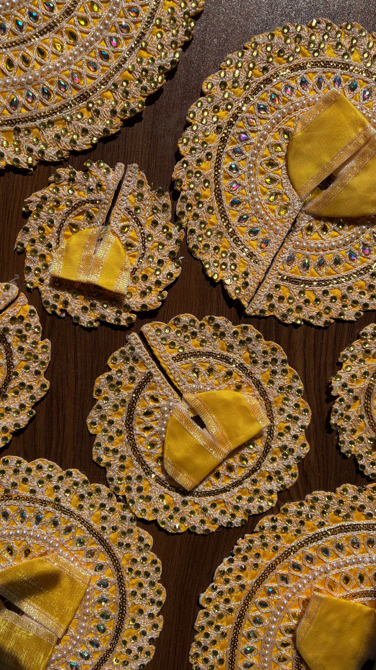 Yellow Designer Heavy Work Frock for Laddoo Gopal with Pearl and Stone Embroidery (Size 0-7)