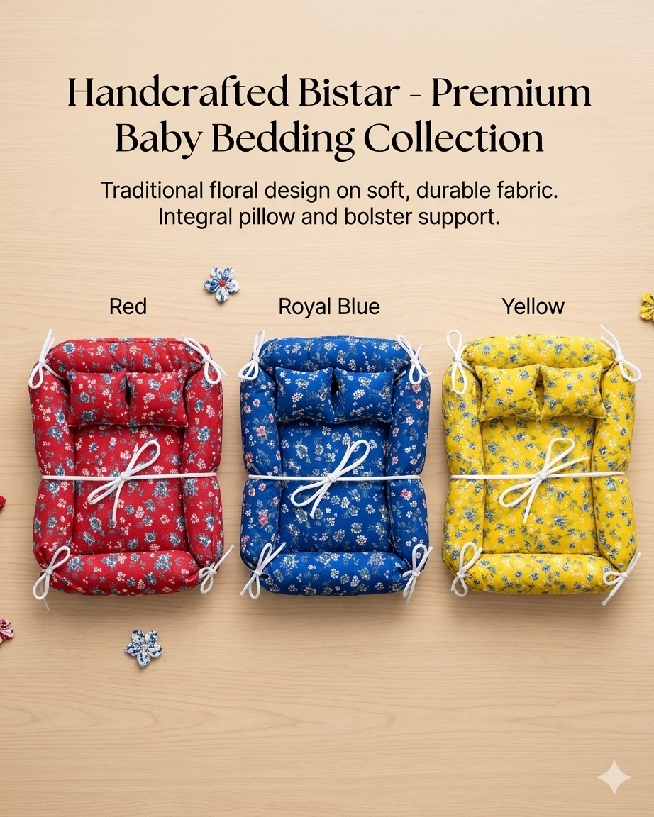 Laddu gopal Premium Bistar Set 🛌 (Floral Square)🪻