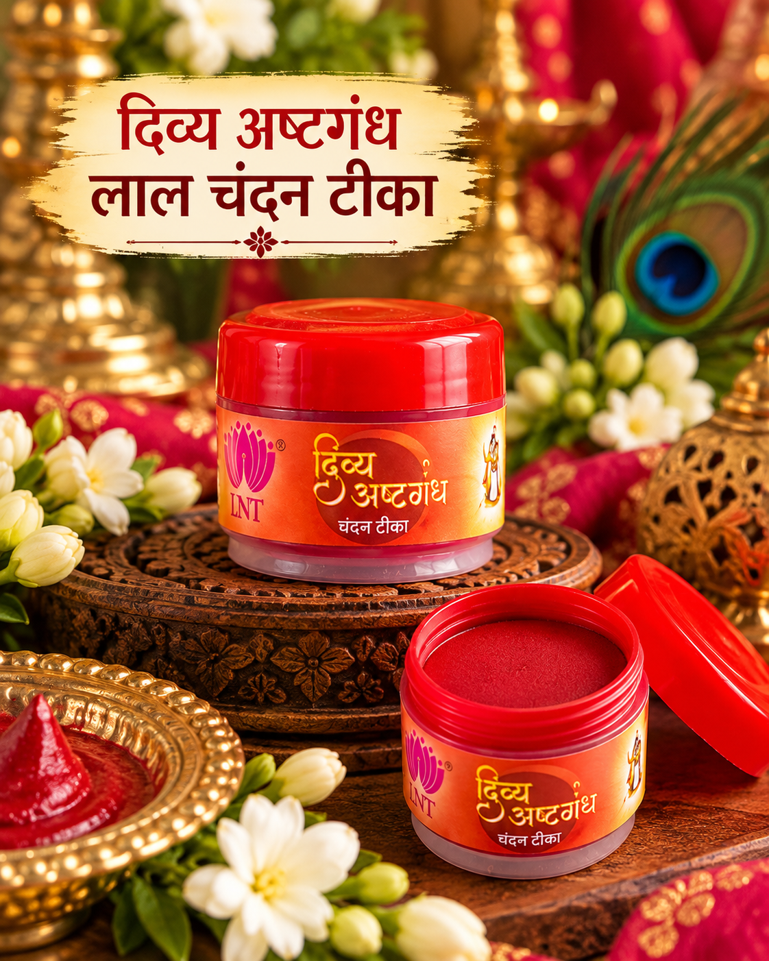 Divya Ashtagandh Lal Chandan Tika for Laddu Gopal and Thakur Ji Pooja