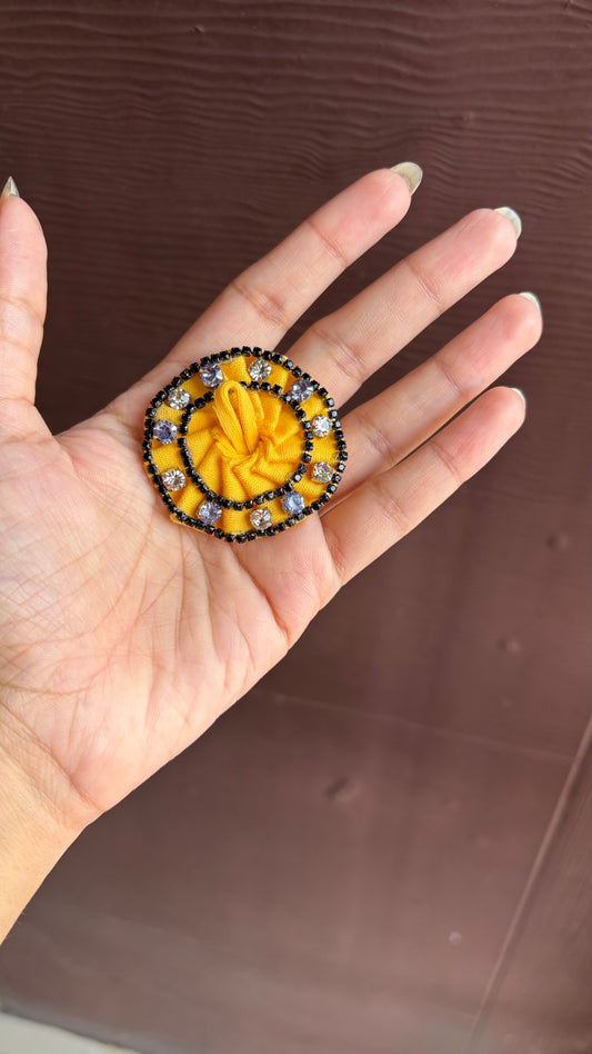 Black yellow Rhine stone Gopu Frock