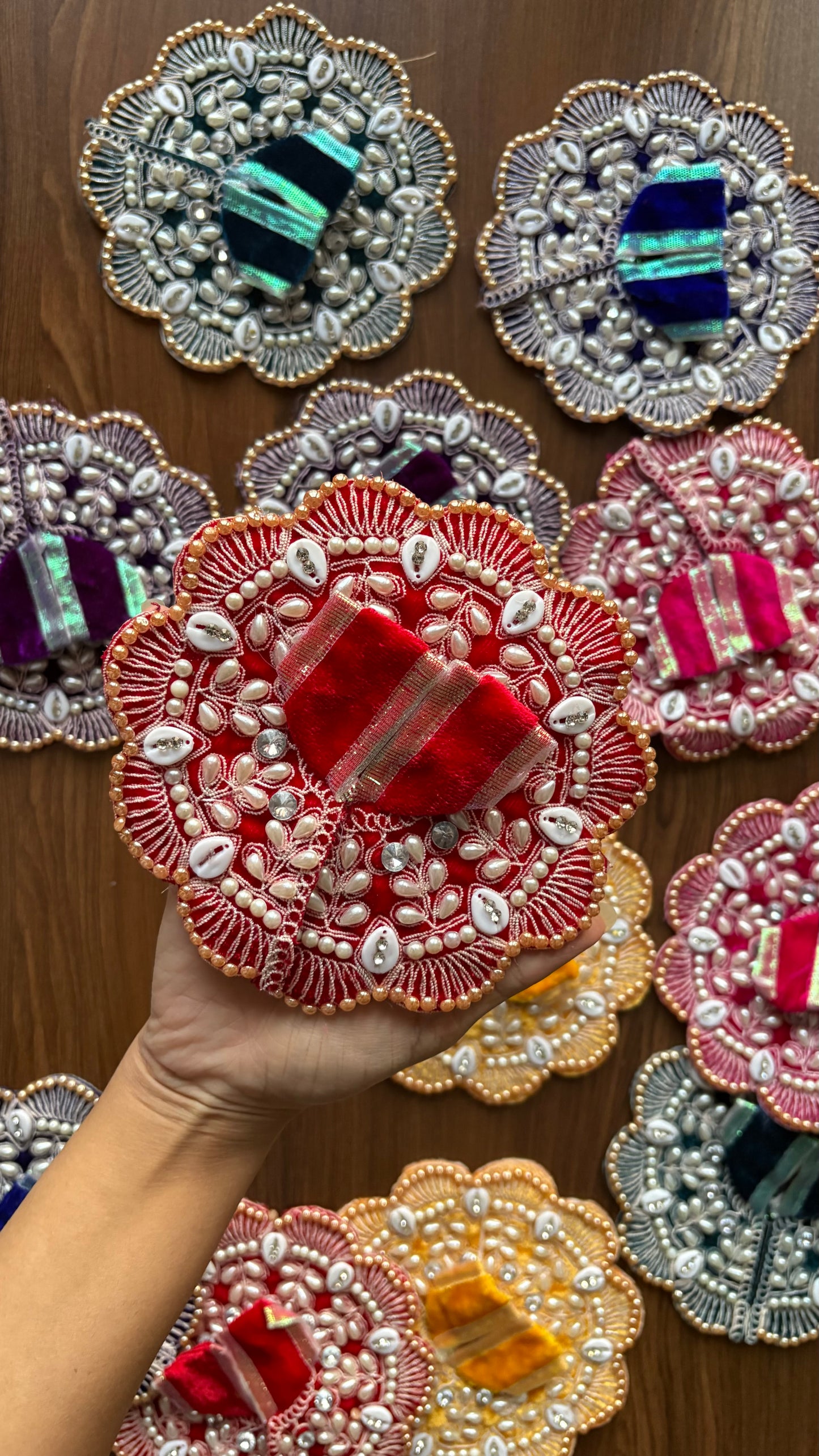 Velvet Heavy Pearl Kodhi Frock Size 0