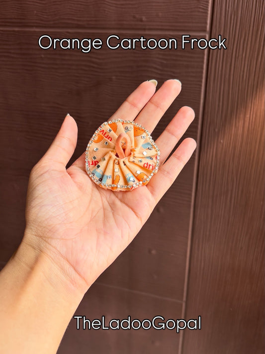 Orange Cartoon Gopu Frock🧡