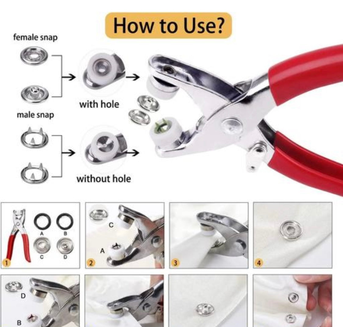 Snap Buttons, Pliers Press Tool Kit (C10)