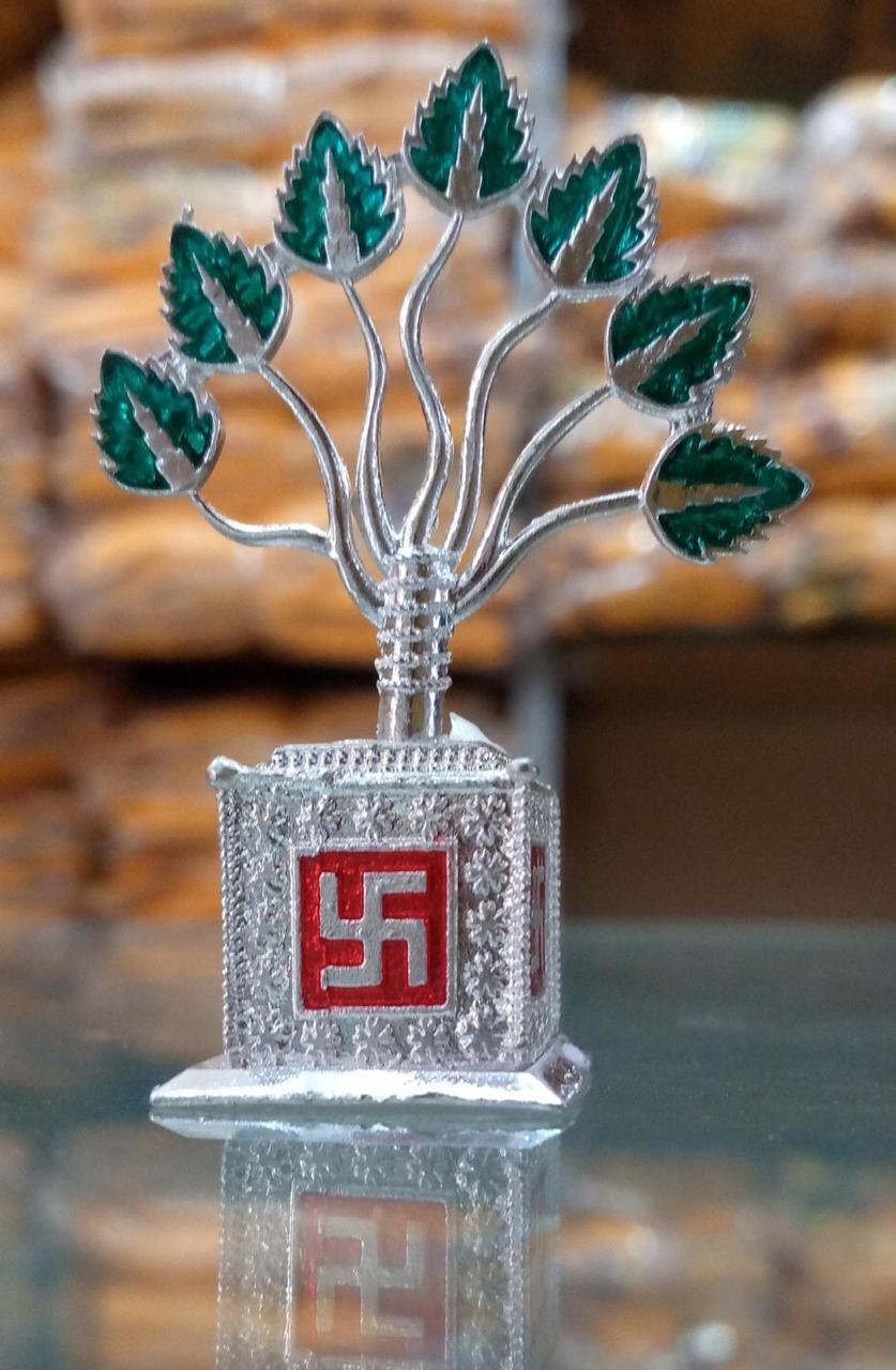 Silver Tulsi Gamla Toy Square for Laddu Gopal
