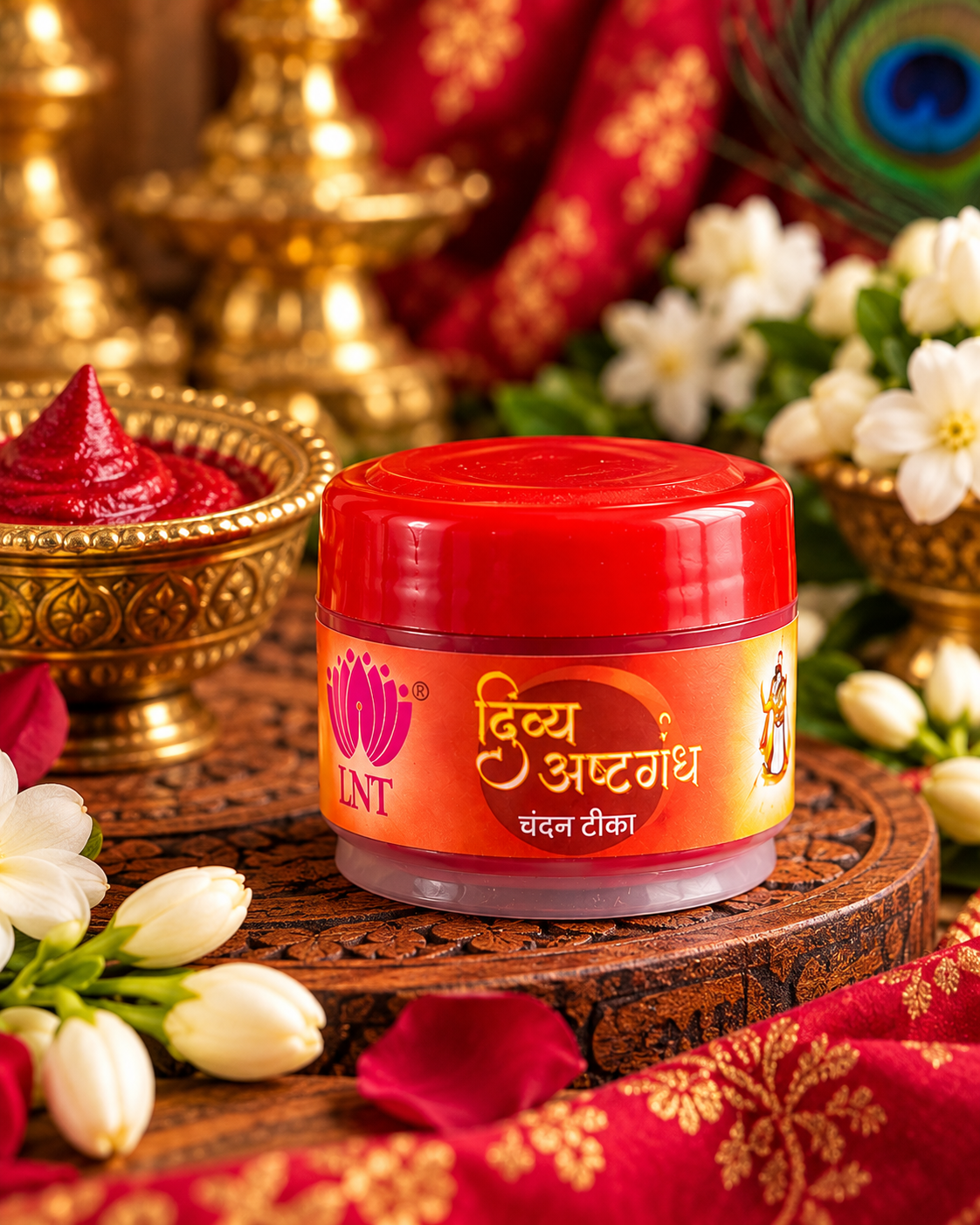 Divya Ashtagandh Lal Chandan Tika | Red Chandan Tilak – 30gm ❤️