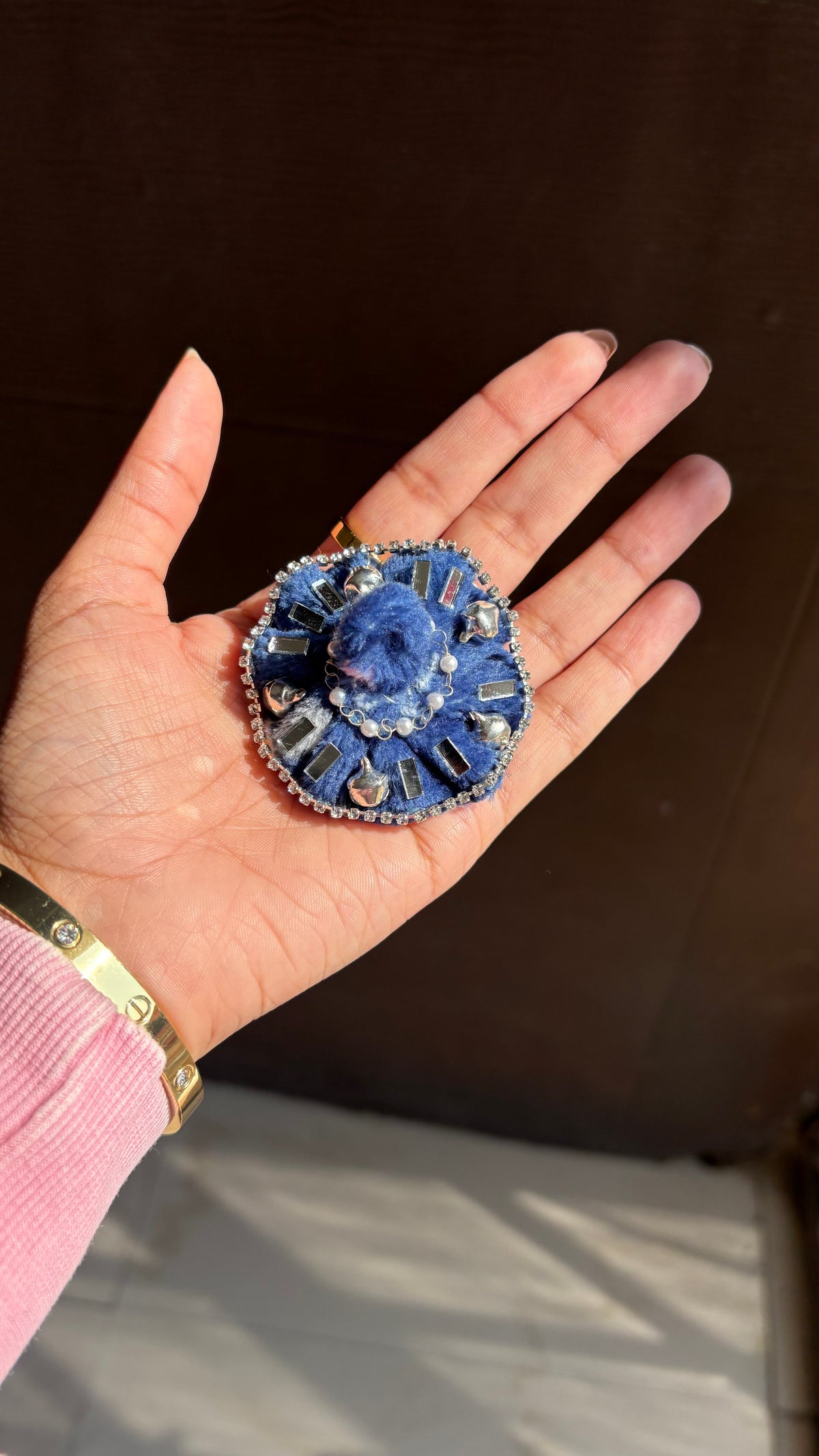 Gopu designer royal blue Fur Frock with Ghungroo