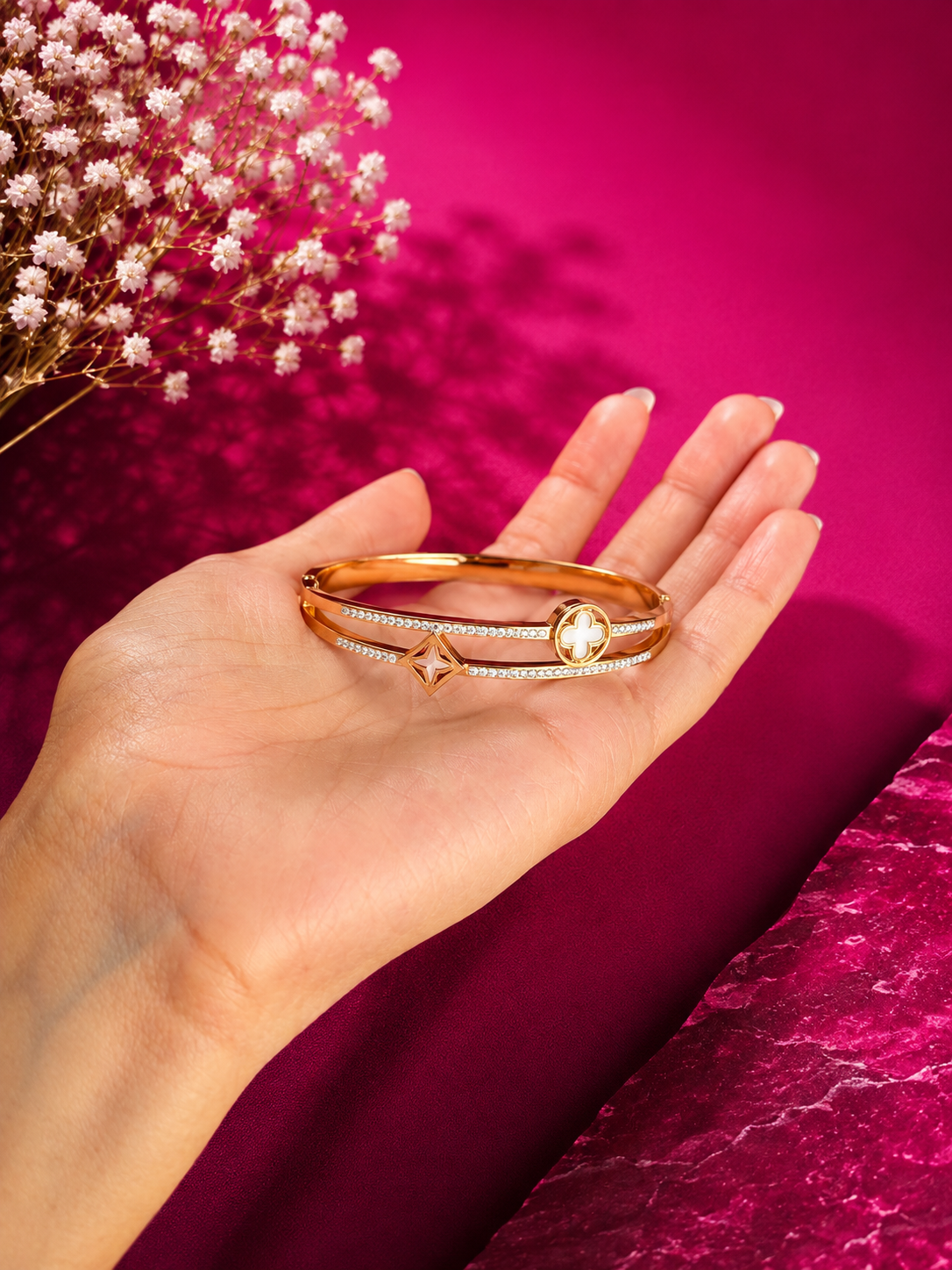 Regalia Crystal Cuff Gold Bracelet ⭐