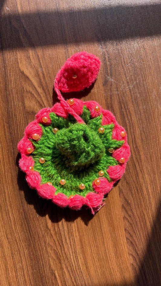 Dark Green Peach Moti Crochet Size 2