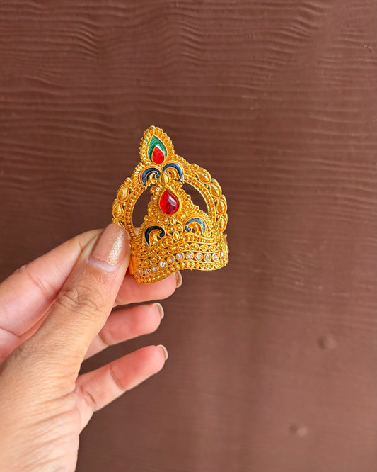 Dwarkadhish Golden Mukut for Laddu gopal (Size 5,6) D1