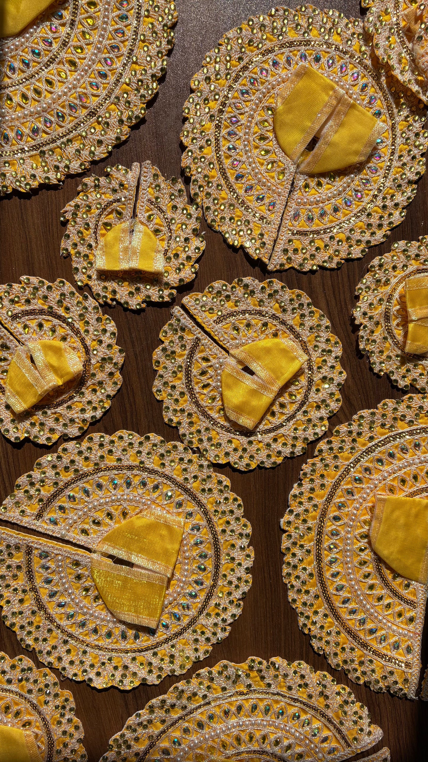 Yellow Designer Heavy Work Frock for Laddoo Gopal with Pearl and Stone Embroidery (Size 0-7)