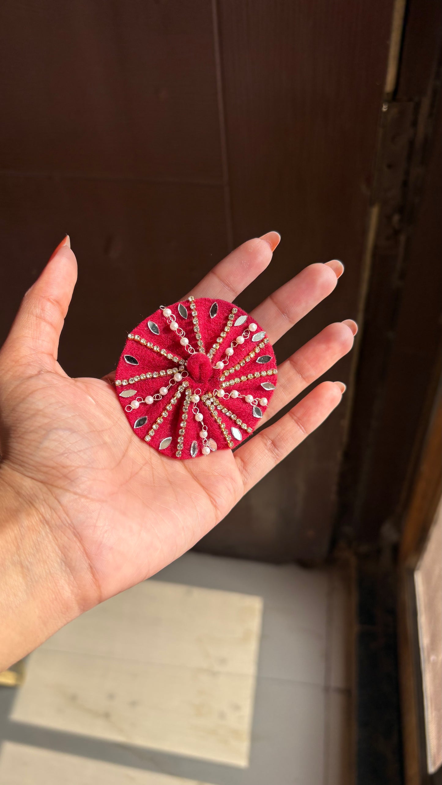 Khushi Red Moti Work Frock👑 (Heavy Work)