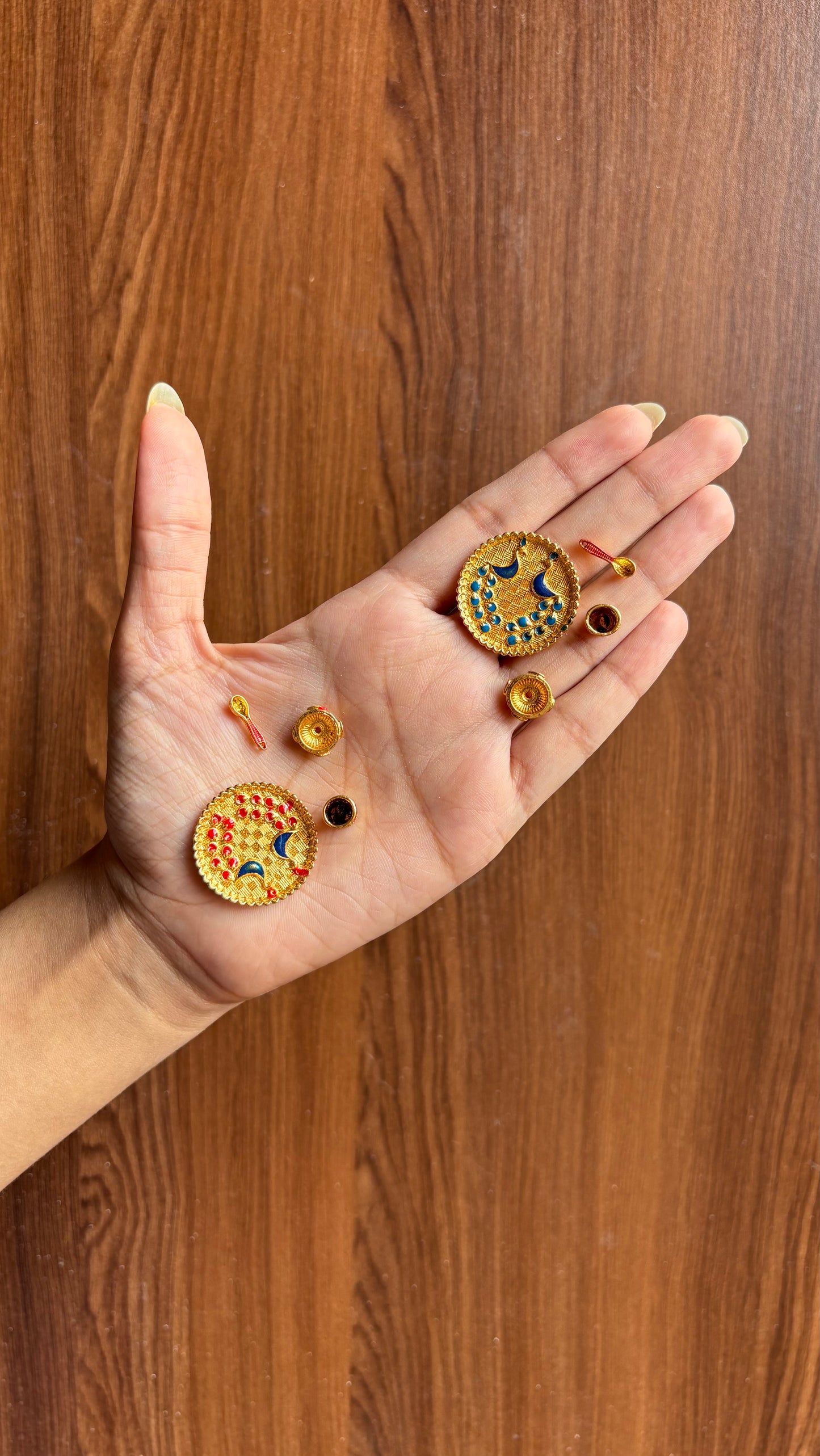 Miniature Thali Set (Plate spoon katori glass)