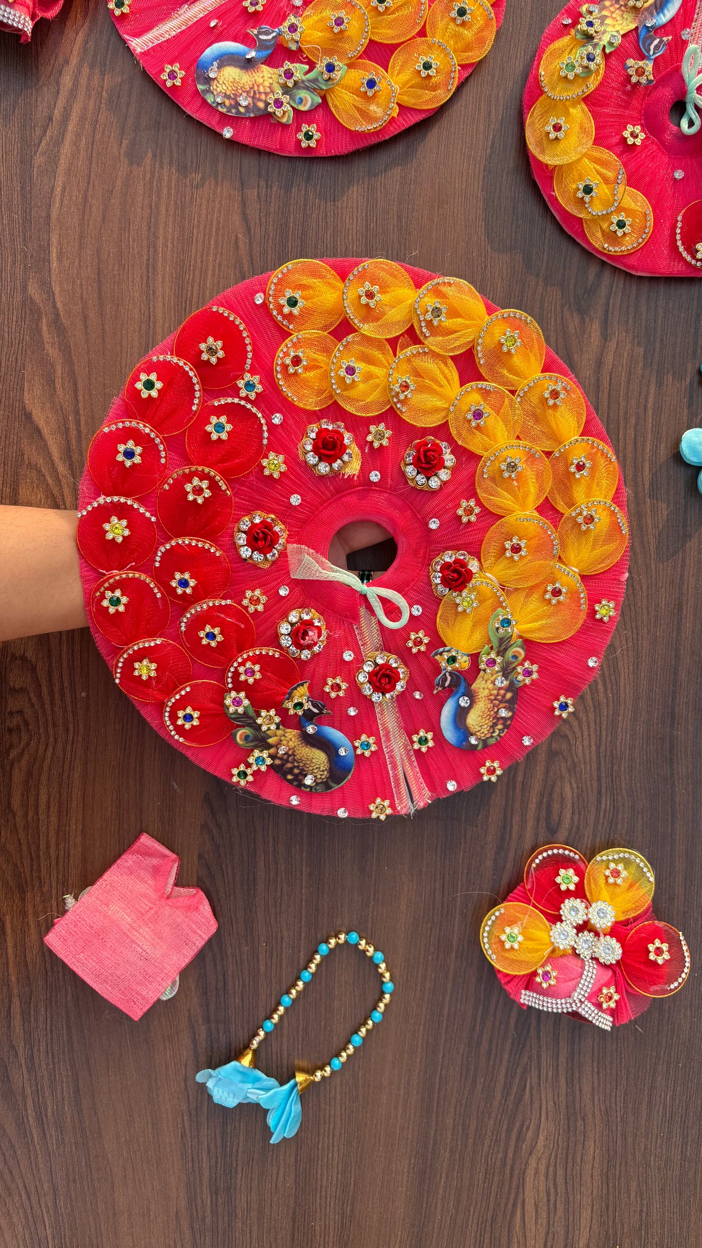 Pink Designer Poshak with Pagdi Size 5