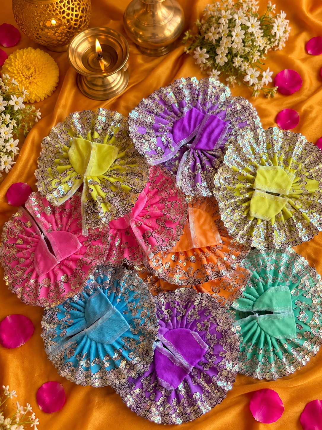 Chamkeele Thakur - Sequins Embroidery Work Frock for Laddu gopal