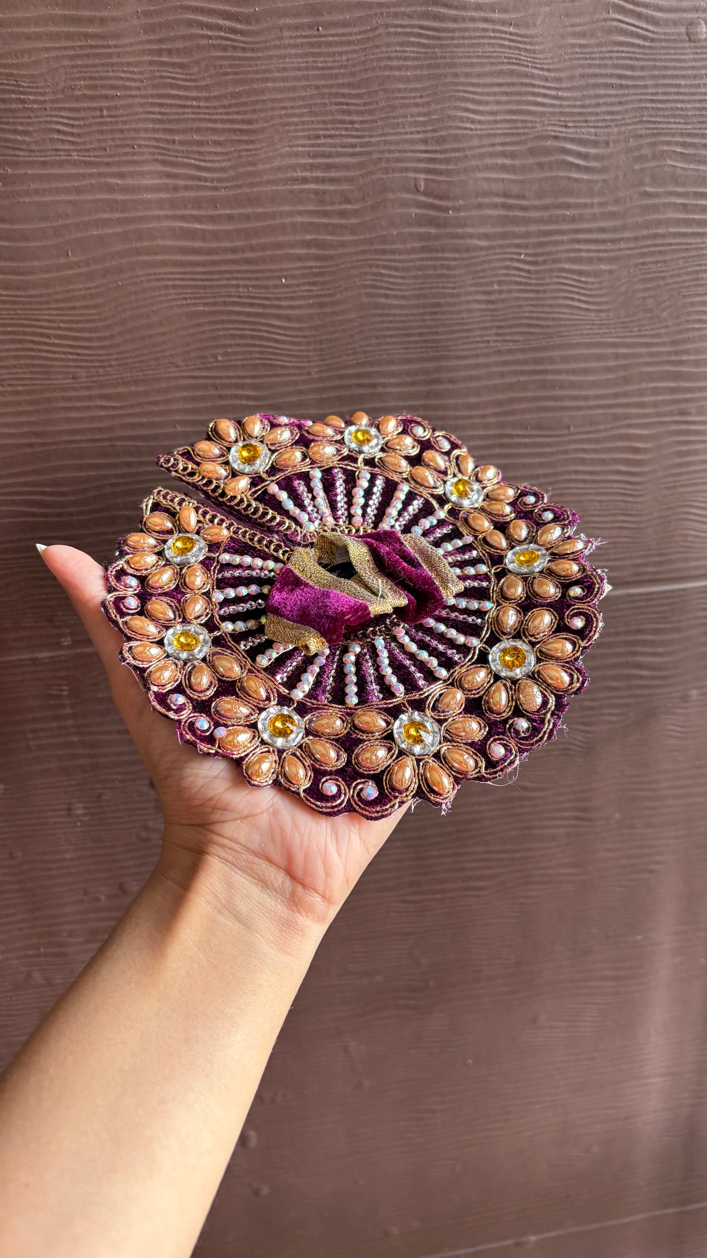 Heavy Intricated Velvet Frock laddugopal Size 0