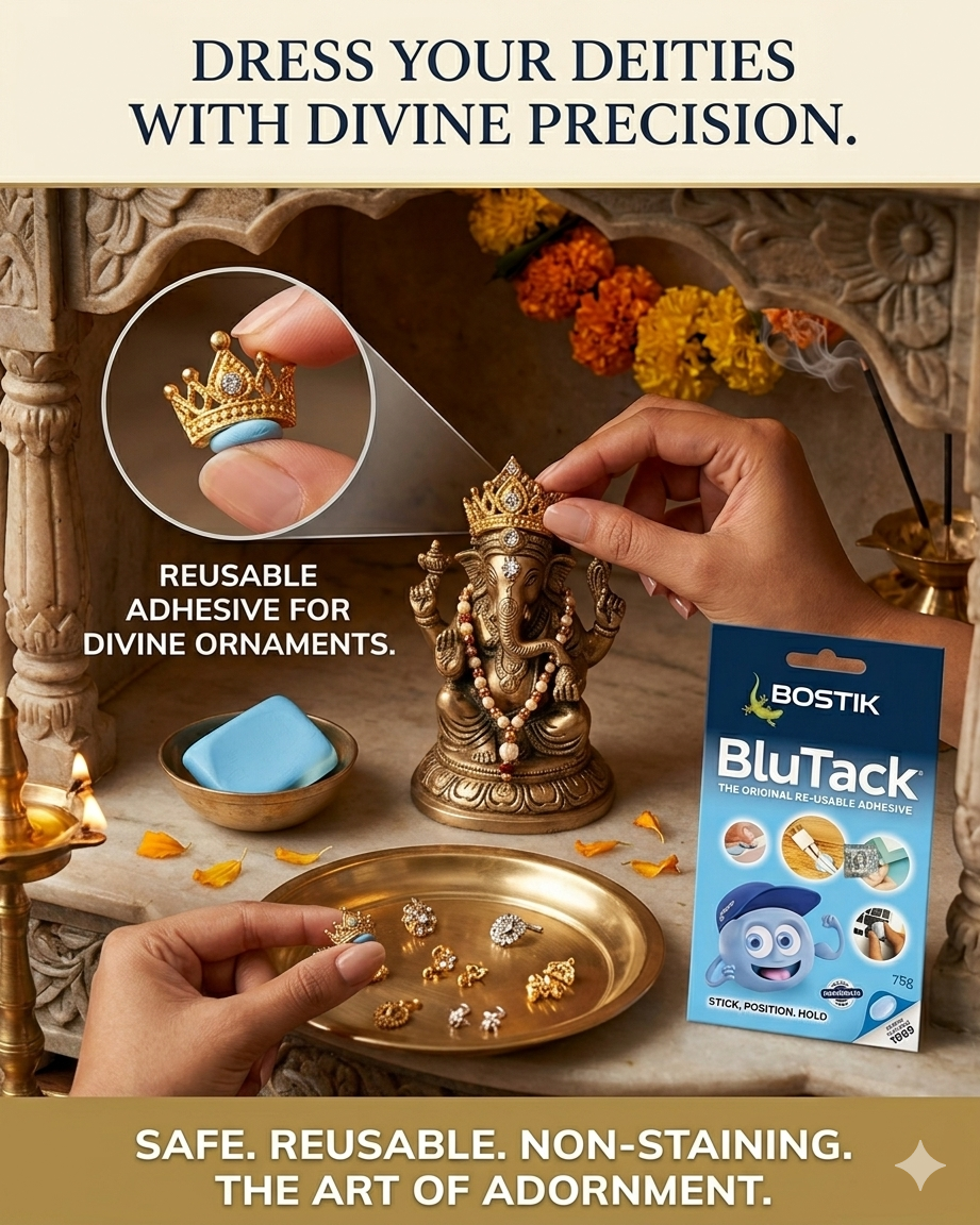 BluTack (Adhesive Wax - to stick Eyes,Tilak,Jewellery,Kalingi,Crown)