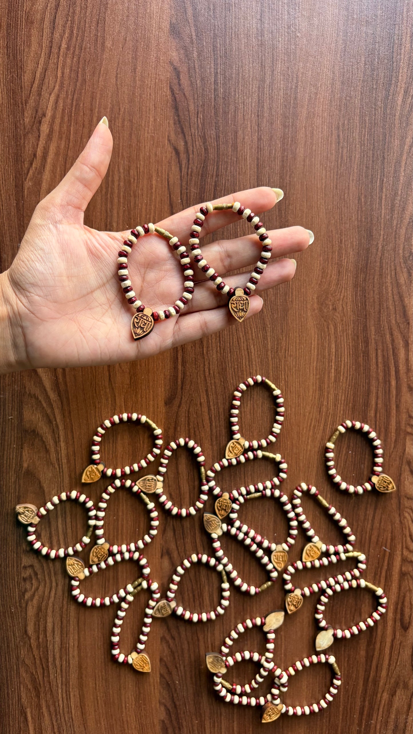 Brown Tulsi Mala with Radha Locket