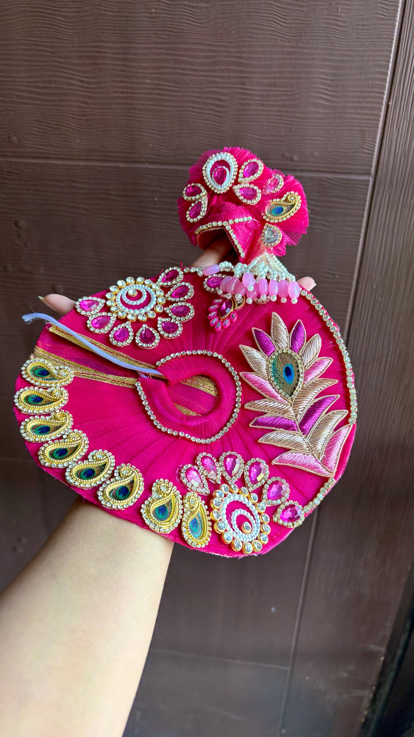 Magenta Designer Frock with Pagdi (Size 4)