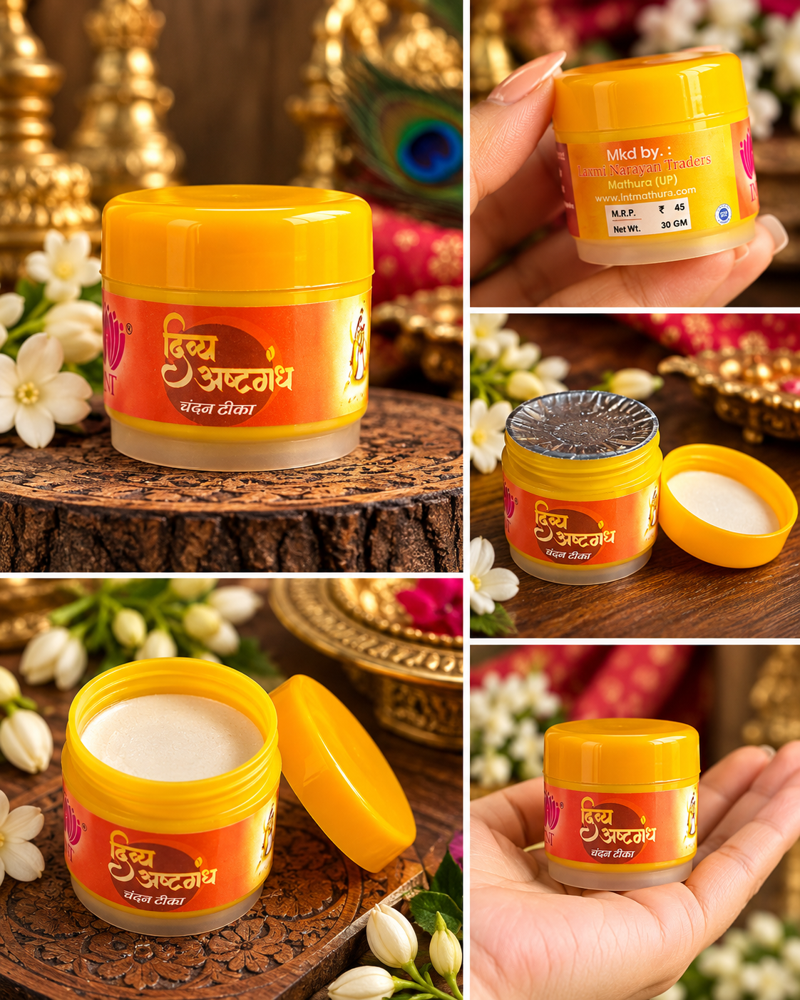 Shri Premanand Maharaj Ji Inspired Yellow Chandan Tika – Divya Ashtagandh 💛
