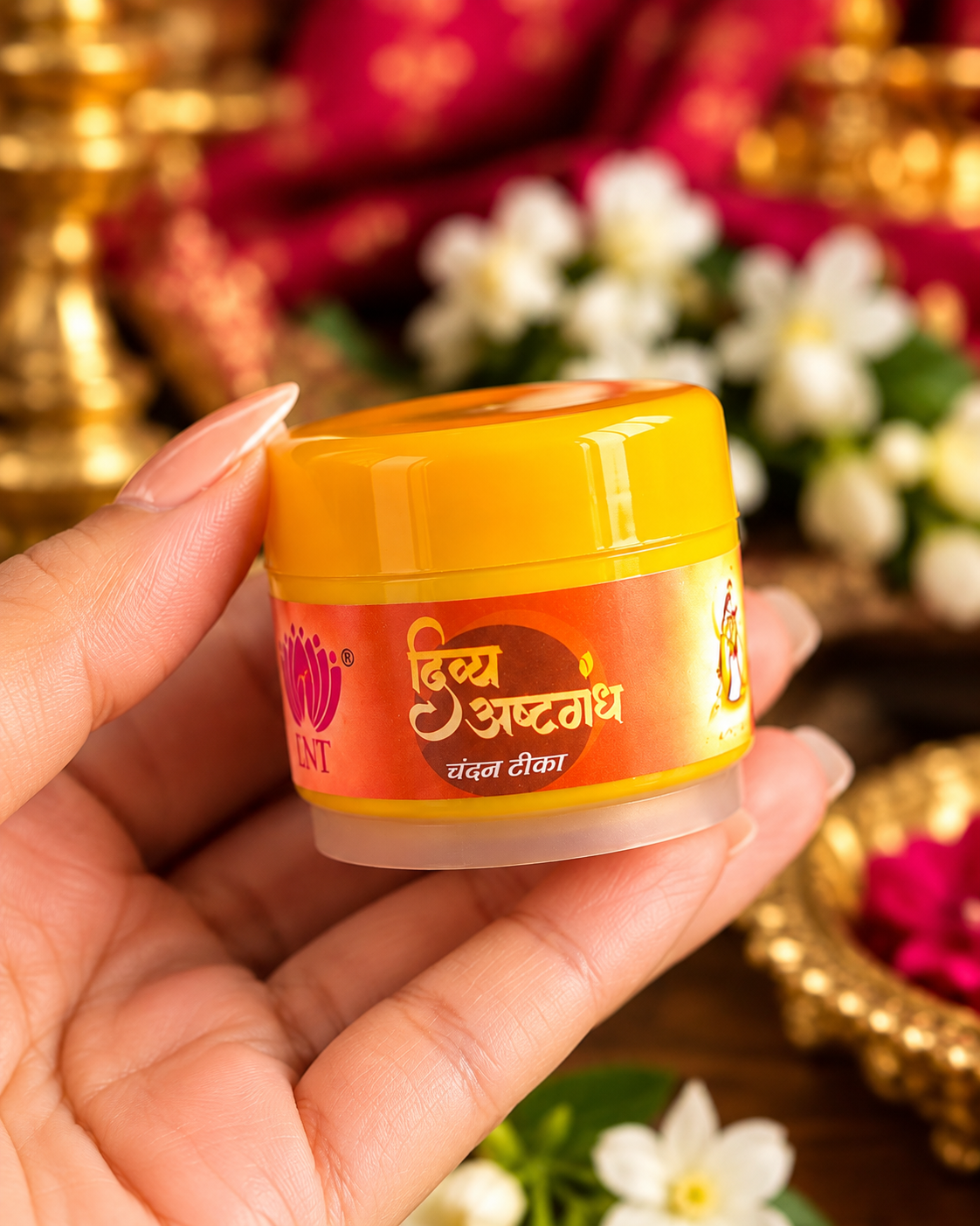Shri Premanand Maharaj Ji Inspired Yellow Chandan Tika – Divya Ashtagandh 💛