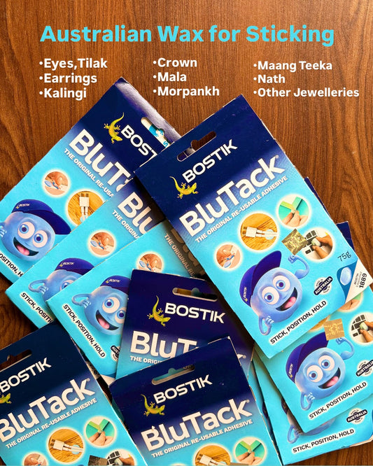 BluTack (Adhesive Wax - to stick Eyes,Tilak,Jewellery,Kalingi,Crown)