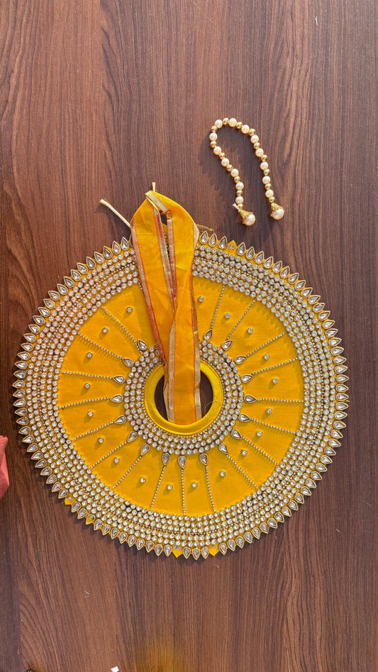 Pitambari Heavy Kundan Work Frock Size 7 (14inch frock)