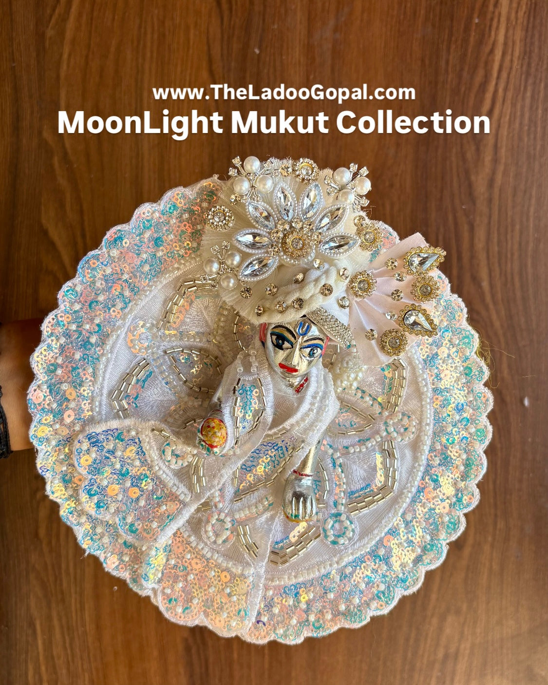 Silver Moonlight 🤍Collection + Mukut (Designer Frock)
